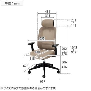 プラス mari オフィスチェア メッシュチェ...の詳細画像3
