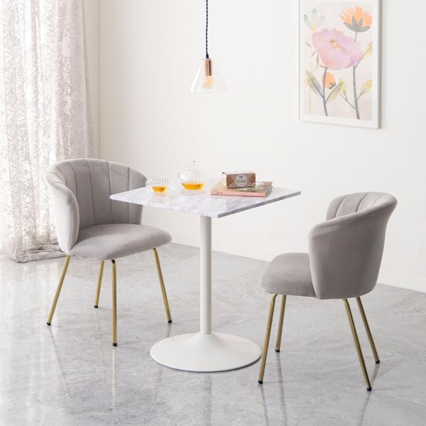 2人用 ダイニングテーブルセット 3点 (幅600mm食卓テーブル×1・食卓椅子×2) カフェセット...