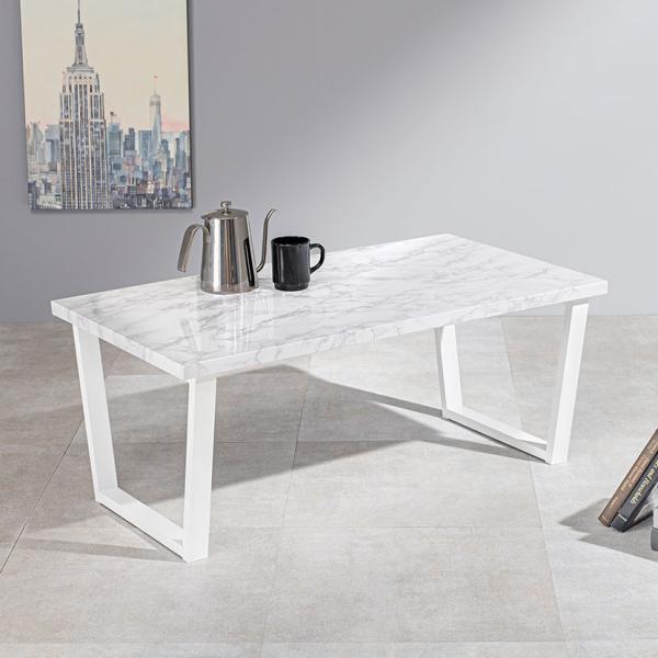 リビングテーブル 大理石調 セラミック柄 ローテーブル センターテーブル 長方形 耐水性 撥水 台形...