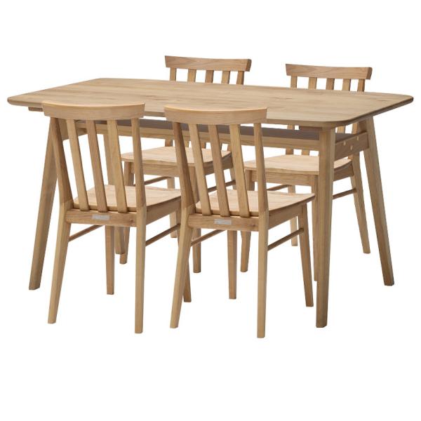 堀田木工所 4人用 ダイニングセット 5点 木製 アルダー材 自然塗装 日本製 収納付 板座 座ぐり...