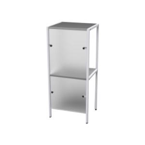 半透明 フロントパネル 電話台 棚付き