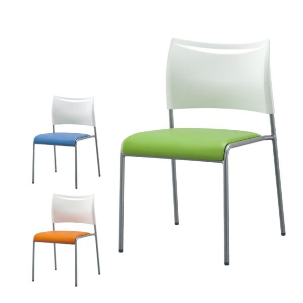 4脚セット ミーティングチェア LTS スタッキング可 座面:ビニールレザー 幅495×奥行535×...