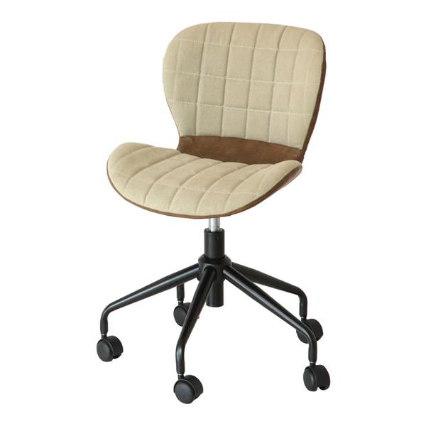 デスクチェア 肘なし 高さ調節可能 ファブリック ツートン 椅子 チェア キャスター付き 昇降式 回...