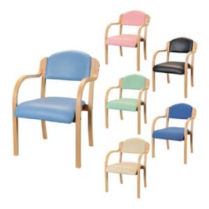 木製スタッキングチェア肘付き/IKD-01 2脚セット