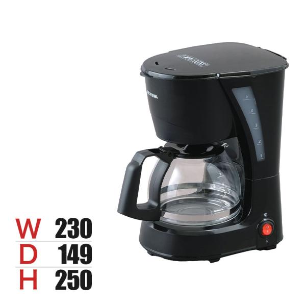 コーヒーメーカー ブラック CMK-652-B ドリップ メッシュフィルター付き 珈琲 5杯分 保温...