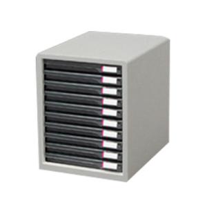 レターケーススリム 浅型10段 インデックスラベル付属 滑り止めゴム脚付属 幅265×奥行350×高...