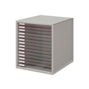 レターケース 超浅型14段 A4クリアファイル対応 分類用インデックスラベル付属 幅278×奥行33...