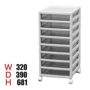 オフィスチェスト キャスター付き 超浅型8段 書類 整理ケース 収納 オフィス 事務所 オフィスチェ...