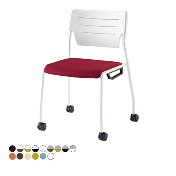 ITOKI(イトーキ) エレック 背パットなしタイプ ビニールレザー キャスター付きチェア スタッキ...