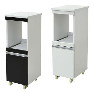 キッチンラック 家電ラック スリムラック キャスター付きロータイプ 幅300×奥行395×高さ900mm FKC-0004