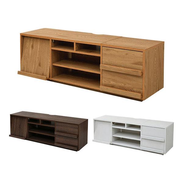 テレビラック テレビ台 リビングボード ハイタイプ フラップ扉×引き出し 配線収納 幅1500×奥行...