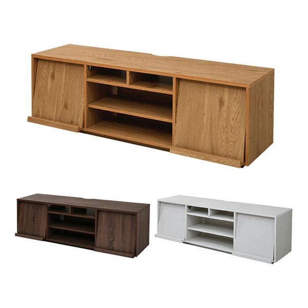 テレビラック テレビ台 リビングボード ハイタイプ フラップ扉×フラップ扉 配線収納 幅1500×奥...