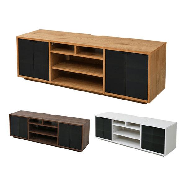 テレビラック テレビ台 リビングボード ハイタイプ ガラス扉×ガラス扉 配線収納 幅1500×奥行3...