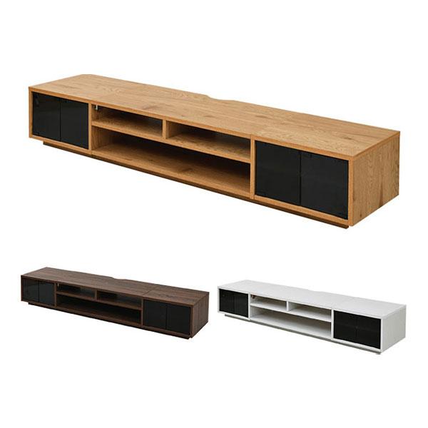 テレビラック テレビ台 リビングボード ロータイプ ガラス扉×ガラス扉 配線収納 幅1800×奥行3...