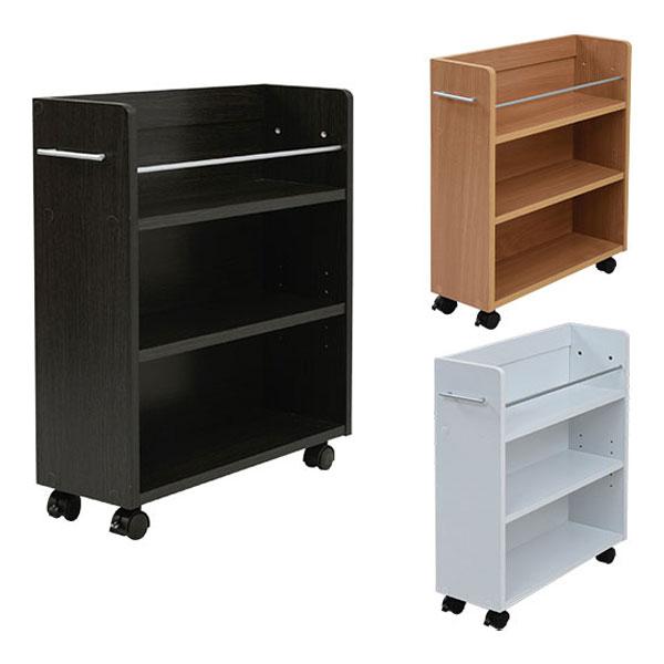 クローゼットラック 本棚 取っ手付き キャスター付き スリムラック 2個セット 収納 ラック ワゴン...