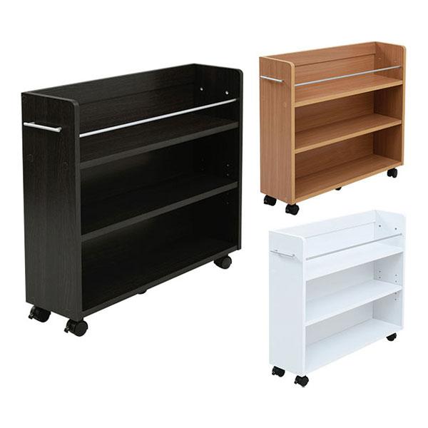 クローゼットラック 本棚 取っ手付き キャスター付き スリムラック 4個セット 収納 ラック ワゴン...