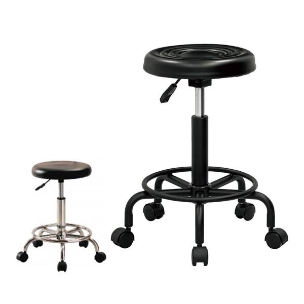 キャスターチェア ワークチェア フットレスト付き 座面昇降 幅320×奥行320×座面高480〜64...