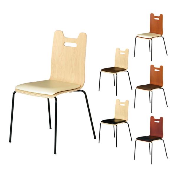 4脚セット ミーティングチェア 本体:成形合板 座面:パッド付 合成皮革 ブラック塗装脚仕様 幅50...