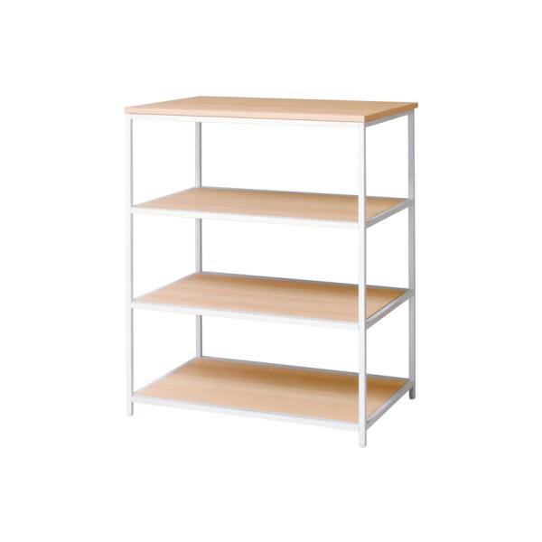 SOCIA シェルフ 収納棚 ホワイトフレーム 4段 日本製 抗菌・抗ウイルス天板採用 SIAA準拠...
