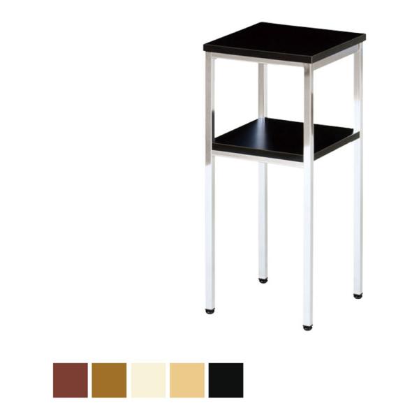 電話台 エントランス シンプル 棚付き クロームメッキ 幅300×奥行300×高さ700mm