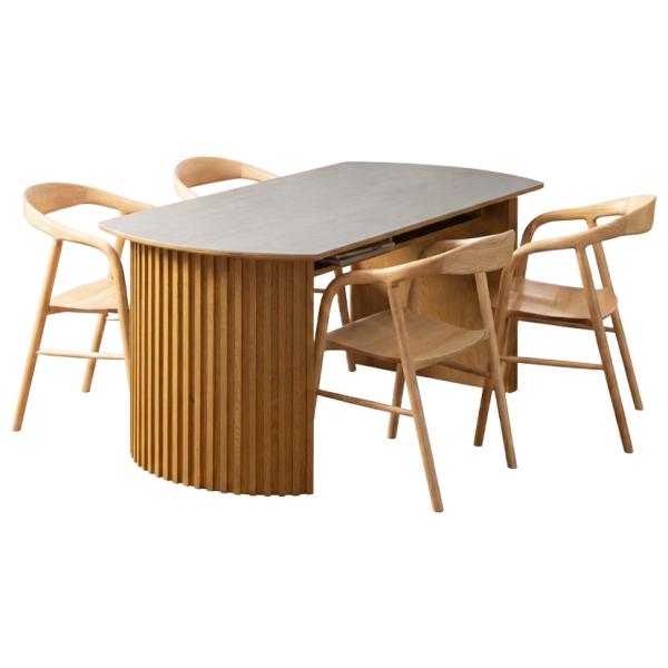 4人用 ダイニングテーブルセット 5点 LUGA ルーガ (幅1650mm 食卓テーブル×1 食卓椅...