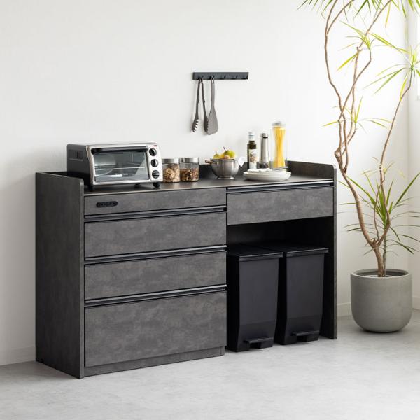 キッチンカウンター オーヴ ORV 大理石調 セラミック天板 引き出し 収納 扉付き コンセント付き...