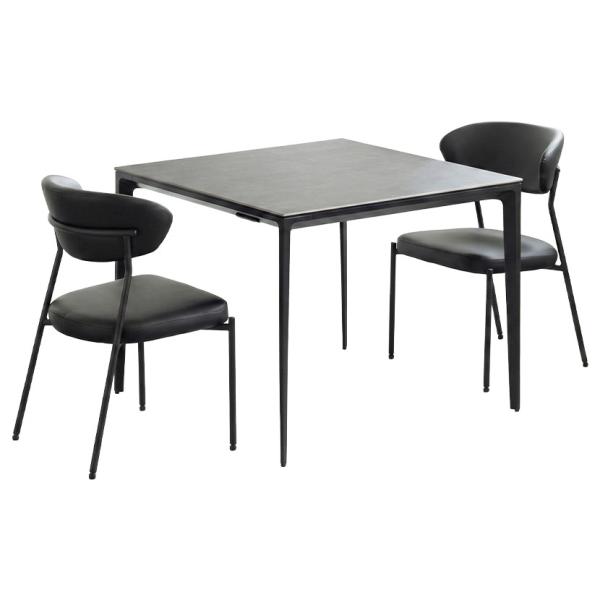 設置無料 2人用 セラミック ダイニングテーブルセット 3点(幅900mm 食卓テーブル×1 食卓椅...