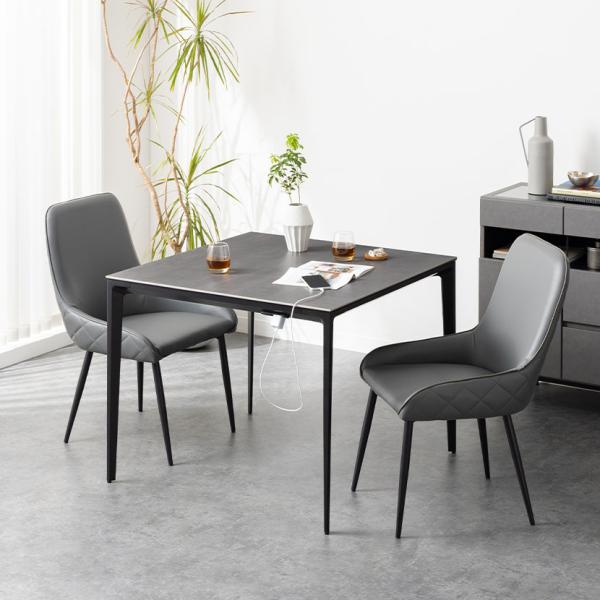 設置無料 2人用 ダイニングテーブルセット 3点(幅900mm食卓テーブル×1 食卓椅子×2) オー...