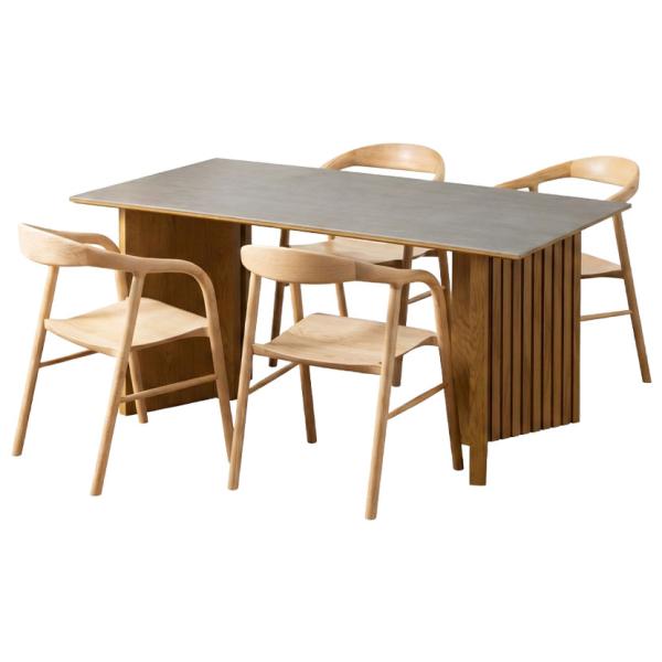 4人用 ダイニングテーブルセット 5点 LUGA ルーガ (幅1650mm 食卓テーブル×1 食卓椅...