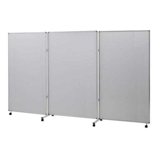 3連ホワイトボード パネル 脚付き 両面 ワイド スクリーン 折りたたみパーテーション 幅3562×...