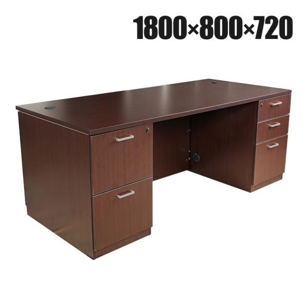 Comai 役員用両袖デスク 社長机 役員用デスク カギ(引出オールロック) 幅1800×奥行800...