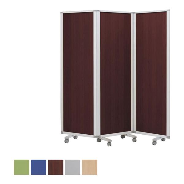 3連スクリーン キャスター付き 折りたたみパーテーション 衝立 間仕切り パネル 幅1802×奥行3...