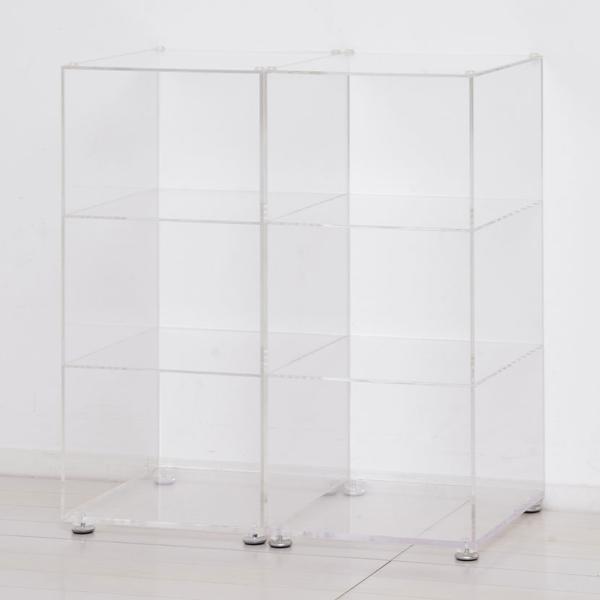 クリアケース 2個組 シューズラック 薄型 ディスプレイ 店舗 透明 ボックス リビング 玄関 展示...