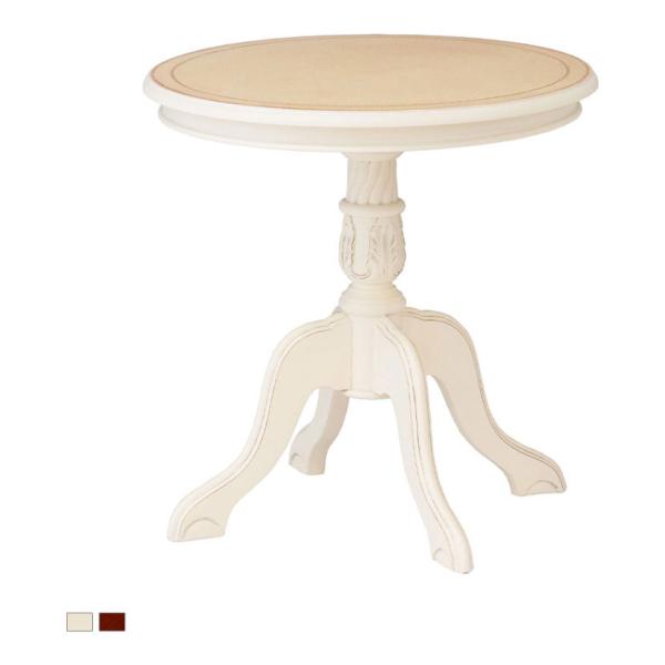 コモ テーブル 天板レザー調 猫脚 手彫り仕上げ 幅600×奥行600×高さ600mm