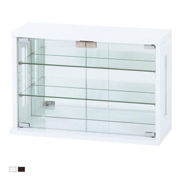 卓上コレクションケース 横型 ディスプレイ コンパクト 収納 ガラスケース コレクションラック 裏面...