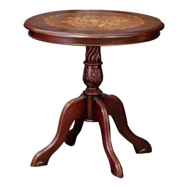 マルシェ サイドテーブル カフェテーブル 天然木 象嵌細工 幅600×奥行600×高さ600mm