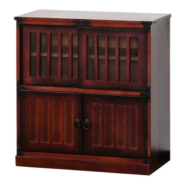 民芸調 和タンス 水屋 収納棚 幅670×奥行345×高さ700mm