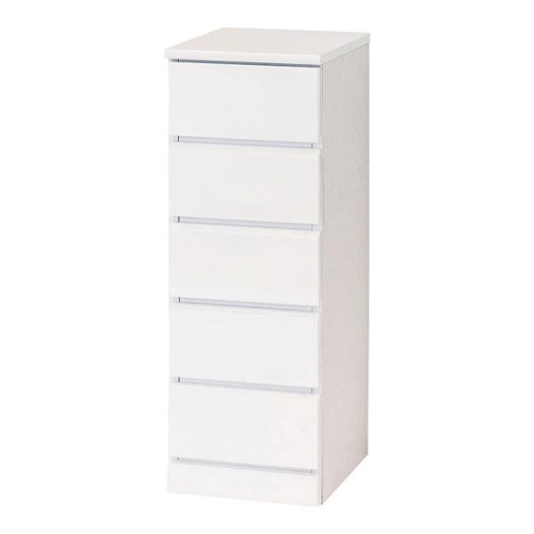 スリムチェスト 隙間収納 5段 レール式 幅305×奥行400×高さ850mm
