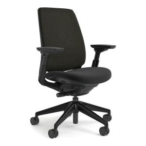 スチールケース シリーズツー Steelcase Series2 オフィスチェア 座クロス張り ブラックフレーム Black frame 背エアバック 4Dアーム 可動ランバーサポート