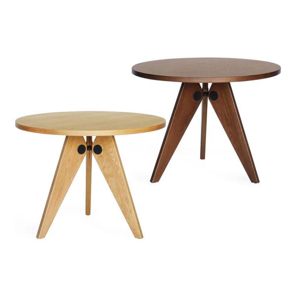 ゲリドンテーブル ジャン・プルーヴェ リプロダクト 天板:MDF突板仕上げ 脚部:無垢材 スチールブ...