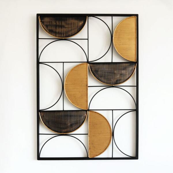 ウォールアートパネル 壁飾り ウォールデコレーション デザイン アイアン 半円 和モダン 玄関 リビ...