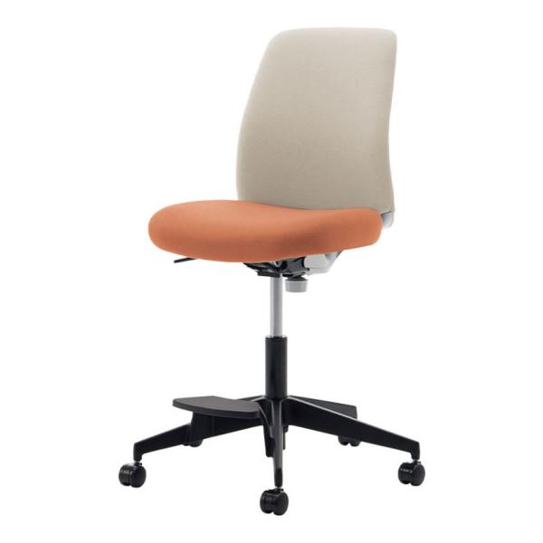 オプティ オフィスチェア ハイ 本体ホワイトグレー 脚ブラック 背ホワイトブラウン 座ペールテラコッ...