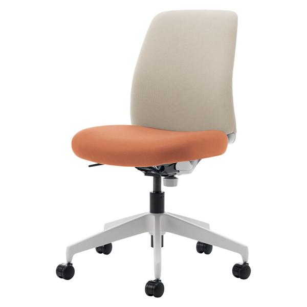 オプティ オフィスチェア ロー 本体ホワイトグレー 脚ホワイトグレー 背ホワイトブラウン 座ペールテ...