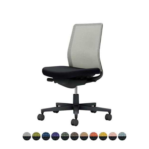 オフィスチェア コクヨ チェア モネット 背メッシュ 背色選択 肘無 ショルダーサポート無 ランバー...