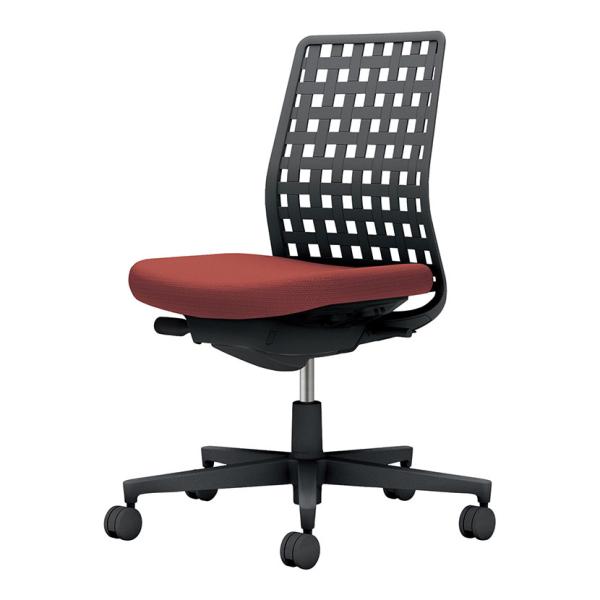 オフィスチェア コクヨ チェア モネット 背樹脂シェル 肘なし 脚ブラック 本体ブラック 背ブラック...