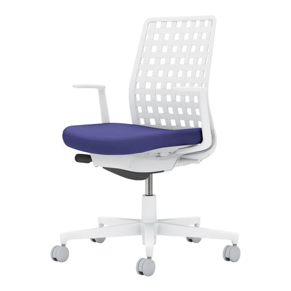 オフィスチェア コクヨ チェア モネット 背樹脂シェル L型肘 脚ホワイトグレー ホワイトグレー 背...