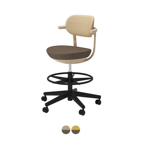 パロ pallo オフィスチェア 背クッションタイプ ハイタイプ 本体ソフトベージュ ブラック脚 背...