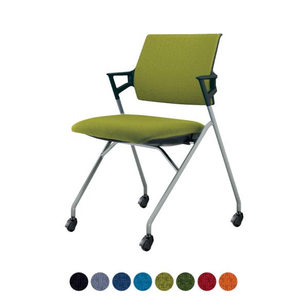 ライトオリーブ入荷未定 会議イス Piega ピエガ 背クッションタイプ ブラックシェル シルバー塗...