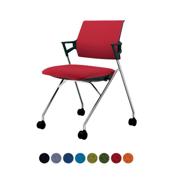 ライトオリーブ入荷未定 会議イス Piega ピエガ 背クッションタイプ ブラックシェル メッキ脚 ...