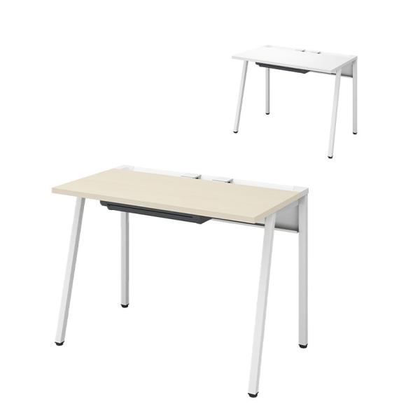 コクヨ リーン LEAN 平机 センター引き出し付き 本体色ホワイト 幅1000×奥行600×高さ7...